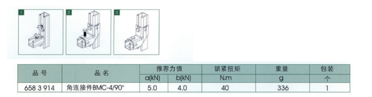 BMC-4/90°角连接件